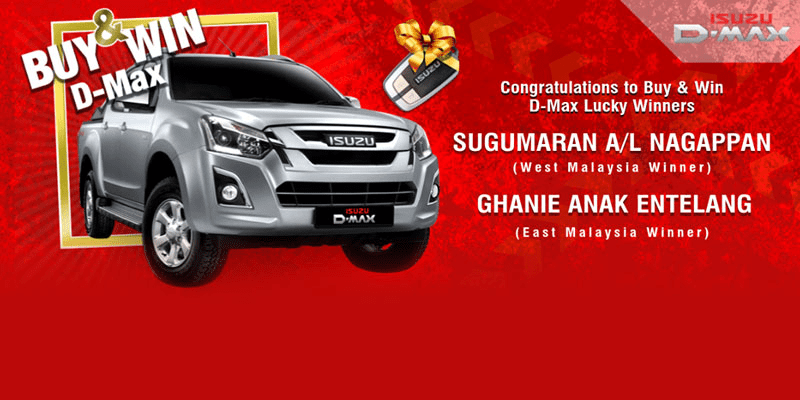 OWNERS REWARDED WITH AN ISUZU D-MAX