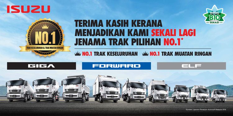 ISUZU COMES OUT TOPS AS MALAYSIA’S PREFERRED COMMERCIAL VEHICLE